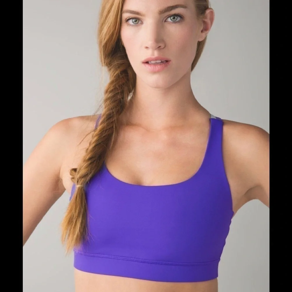 Lulu 🍋 Energy Bra Iris Flower/Denim/Silver Spoon​​​​​​​​​ - Picture 2 of 6